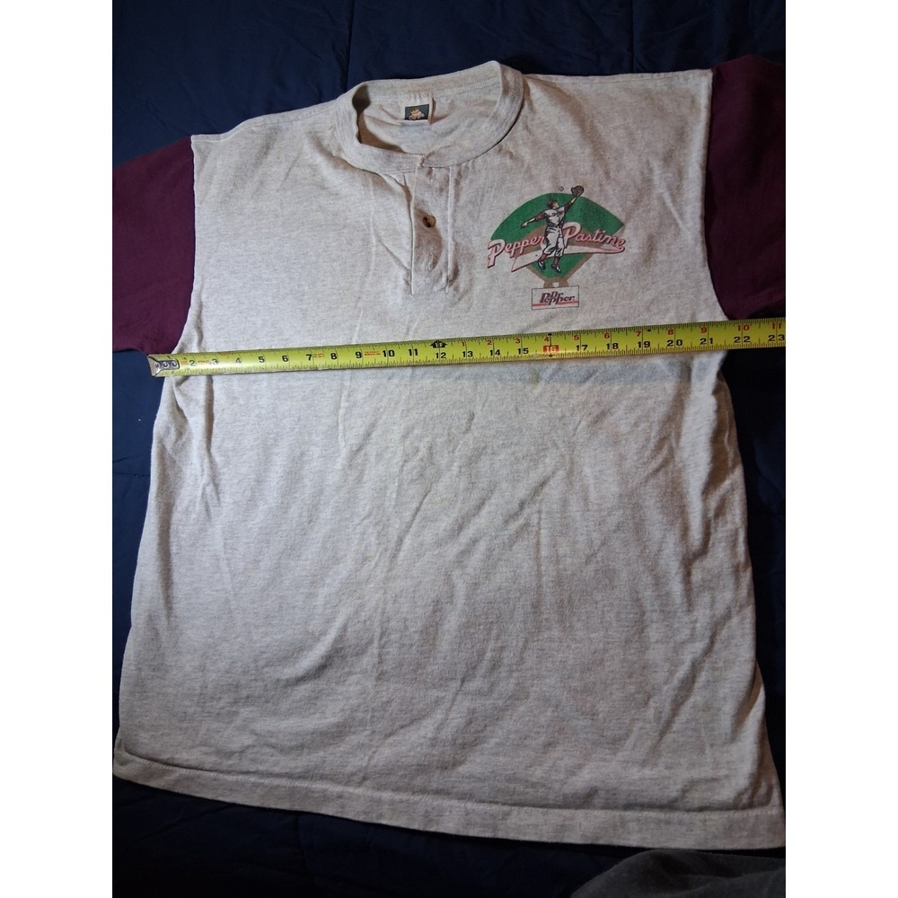 Vintage 80's Dr. Pepper Baseball Tee "Pepper Pastime" Size Large Cotton Deluxe - Picture 2 of 6